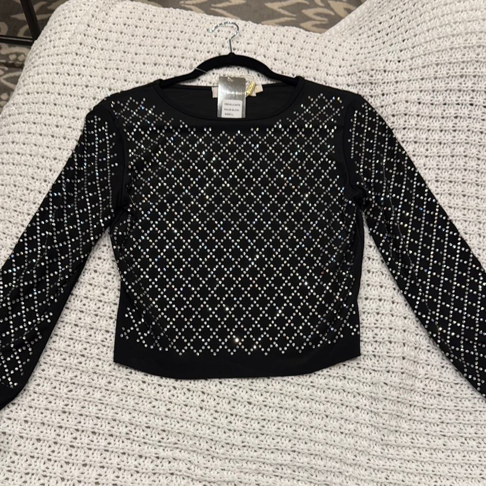 Black Diamond Patterned Women's Top